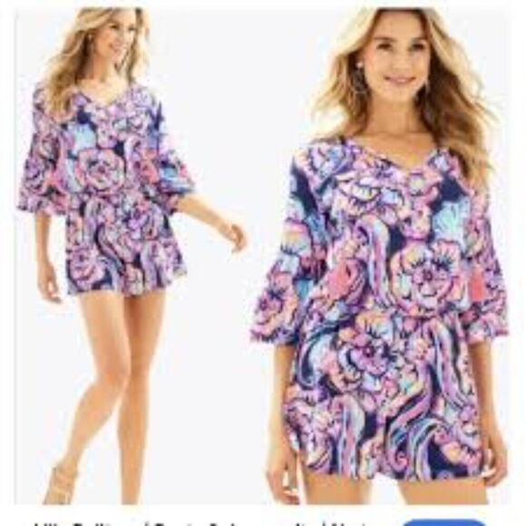 LILLY PULITZER NEW DEL LAGO ROMPER SIZE SMALL 1213 - Picture 1 of 6